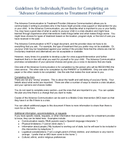 Advance Communication to Treatment Provider
