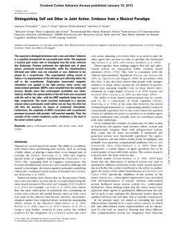 Distinguishing Self and Other in Joint Action