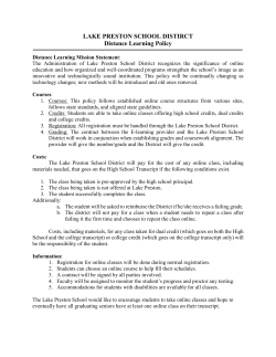 Distance Learning Policy