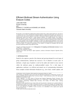 Efficient Multicast Stream Authentication Using Erasure
