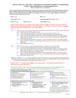 I desire to take College of Education and Human Development