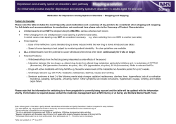 Medication for Depression Anxiety Spectrum Disorders &ndash; Swapping