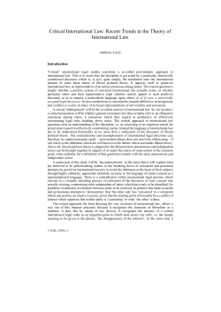 Critical International Law: Recent Trends in the Theory of