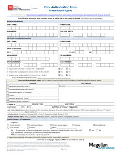 Prior Authorization Form - Magellan Health Services || TennCare