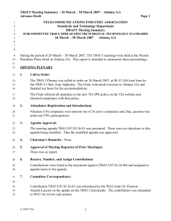 Meeting Summary for TR45.5 meetings in Atlanta