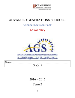 Grade 4 Science EOY Revision Pack 2016