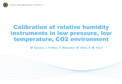 Calibration of relative humidity instruments in low pressure, low