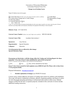 Change in an Existing Course - University of Wisconsin Whitewater