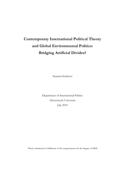 International Political Theory and Green Political Thought
