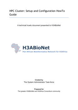 HPC Cluster: Setup and Configuration HowTo Guide