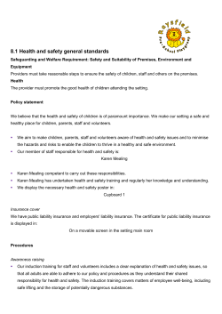 Health and Safety General Standards - Raysfield Pre