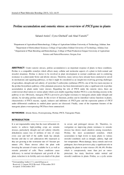 Proline accumulation and osmotic stress: an overview of P5CS gene