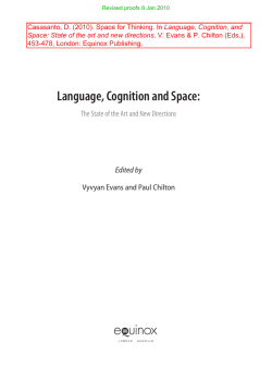 Language, Cognition and Space