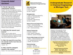 Frequently Asked Questions Undergraduate Research in Chemical
