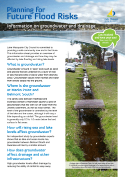 Information on groundwater and drainage