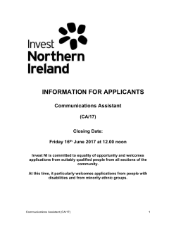 Communications Assistant (CA/17)