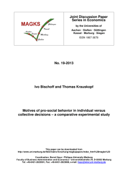 Motives of pro-social behavior in individual versus collective decisions