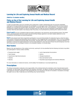 Learning for Life and Exploring Annual Health and Medical Record