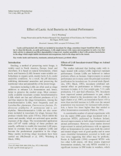 Effect of Lactic Acid Bacteria on Animal Performance