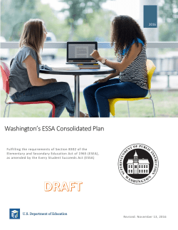 Washington`s ESSA Consolidated Plan