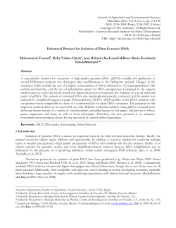 Enhanced Protocol for Isolation of Plant Genomic DNA Muhammad