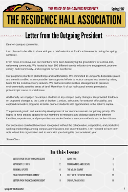 Spring 2017 RHA Newsletter Final Part III - UMD RHA