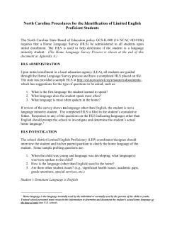 LEP Identification - NC DPI ELD Wikispace
