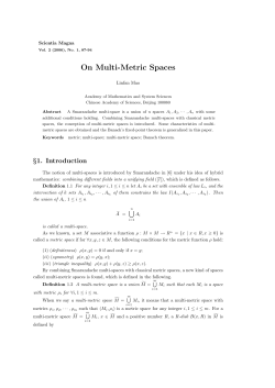 On Multi-Metric Spaces