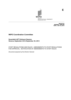 Amendments to Staff Regulations for Approval