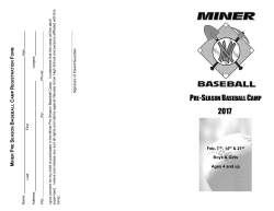 Pre-Season Baseball Camp - Grass Valley Little League