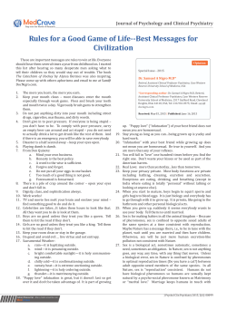 Rules for a Good Game of Life--Best Messages for Civilization