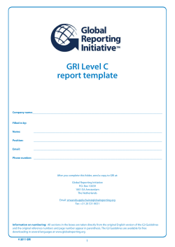 GRI Level C report template - Global Reporting Initiative