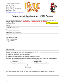 Job Application - The Inside Scoop