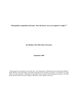 Monopolistic competition and trade