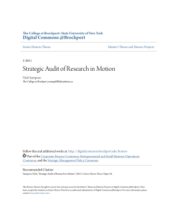 Strategic Audit of Research in Motion