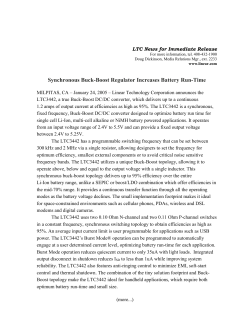 LTC3442 - Synchronous Buck-Boost Regulator Increases Battery