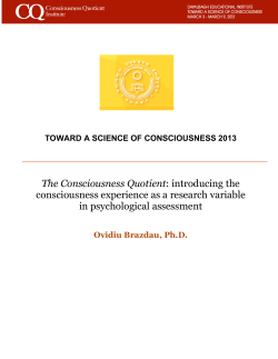 The Consciousness Quotient: introducing the consciousness