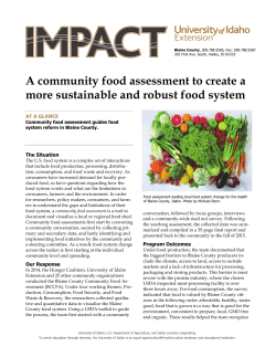 A community food assessment to create a more sustainable and