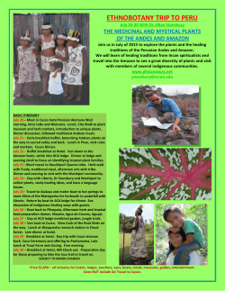 2016 peru ecotour information and itinerary