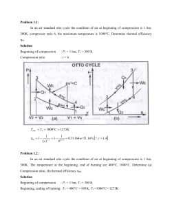 Problem 1.1: In an air standard otto cycle the condition of air at