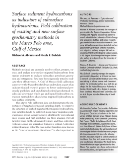 Surface sediment hydrocarbons as indicators of subsurface
