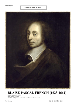 blaise pascal french (1623-1662)