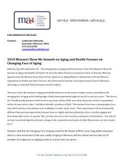 2010 missouri show me summit on aging and health scheduled for