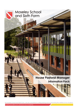 House Pastoral Manager Information Pack