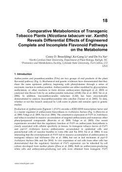 Comparative Metabolomics of Transgenic Tobacco Plants