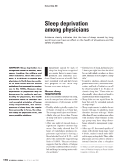 Sleep deprivation among physicians