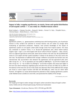 Impact of alley cropping agroforestry on stocks, forms and spatial