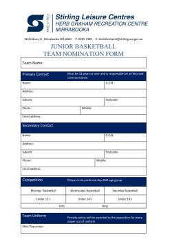 junior basketball team nomination form