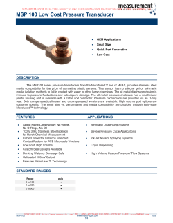 MSP 100 Low Cost Pressure Transducer