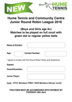 Complete Round Robin Docs - Hume Tennis and Community Centre